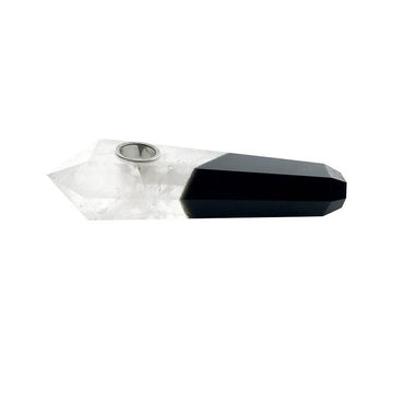 CRYSTAL PIPE - DUO CLEAR CRYSTAL/ OBSIDIAN