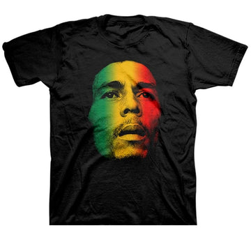 BOB MARLEY FACE AND REDEMPTION BLACK T-SHIRT
