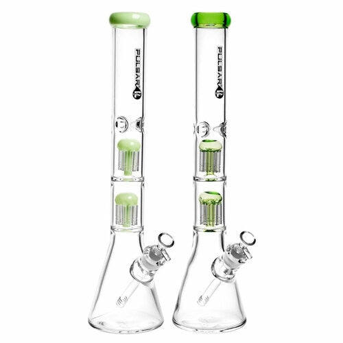 Pulsar Glass Water Pipe With Three Turbine Percs