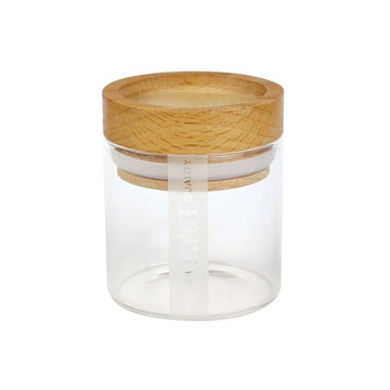 RYOT CLEAR JAR W/ SILICONE SEAL AND BEECH TRAY LID