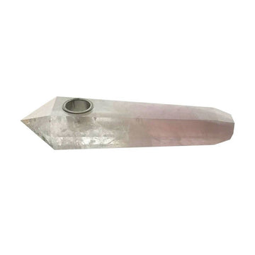 CRYSTAL PIPE - DUO CLEAR CRYSTAL/ ROSE QUARTZ
