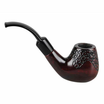 SHIRE PIPE ENGRAVED BENT BRANDY CHERRY WOOD - 5.5”